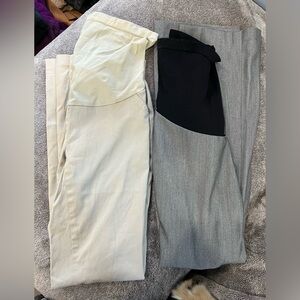 Motherhood Maternity Beige and Gray Pants Set